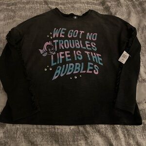 Disney LITTLE MERMAID Flounder & Sebastian Long Sleeve Top Shirt size Medium NWT